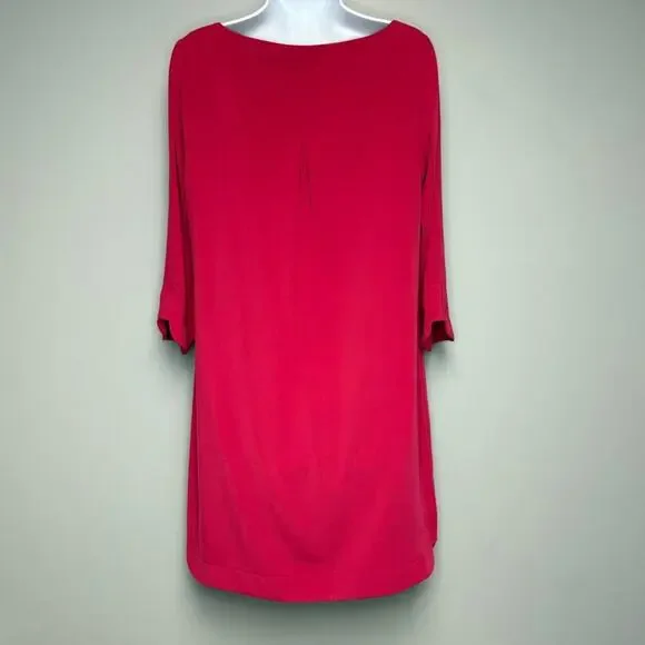 Laundry by Shelli Segal Pink Fuschia Retro Wedding Guest Shift‎ Dress Sz 10 - Picture 2 of 5